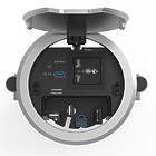 Kramer RTBUS-28xl(BC) Round Table Connection Bus with USB-C and USB-A fast charging ports Sand-blasted Anodized Aluminum Top finished in brushed carbon product image