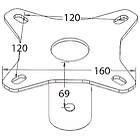 Unicol CP3 Single Column Stub Ceiling Plate, Max 60.00kg product image