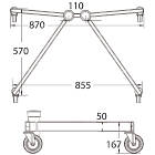 Unicol VSB VS1000 “K” Un-braked Wheel Twin Column Monitor Trolley Base product image