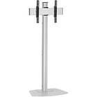 Vogels F1844S TV/Monitor Height Adjustable Plinth Floor Stand - Silver (40–65″/ Max 80kg; VESA 100×100–400×400;170cm to screen centre; Max Tilt 20deg.)