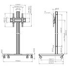 Vogels T1844S Connect-It Trolley Height Adjustable Monitor Trolley finished in Black & Silver product image