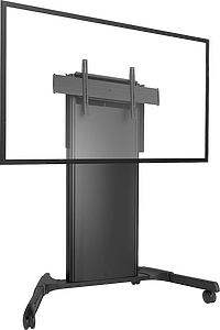 X-Large Fusion Manual Height Adjustable Mobile AV Cart finished in black