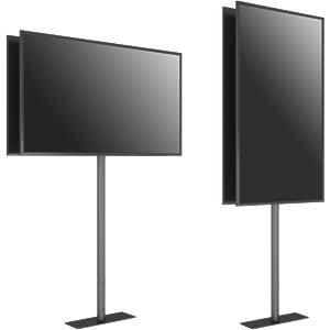 M Pro Series - Floormount Pole 50/75/100/200 B2B Dual Back-To-Back  Bolt-Down Monitor Stand