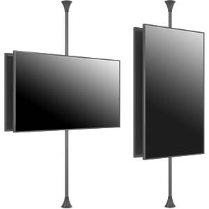 M Floor to Ceiling Mount Pro MBFC2UP 600 Dual Back-To-Back Monitor Mount